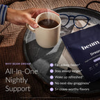 Beam Dream Sleep Powder – Sleep Aid for Adults with Melatonin, Magnesium, L-Theanine, Reishi Mushroom & Apigenin Sleep Supplement, Sleepy Cocoa Bedtime Drink Mix, Starter Set, 10 Servings & Frother