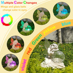 RATUEJIA Solar Fairy Garden Statue, Outdoor Waterproof Resin Fairy Figurine Lights with Cracked Glass Ball, Fairy Garden Decor for Yard Patio Lawn, Ideal Gift for Women & Garden Lovers