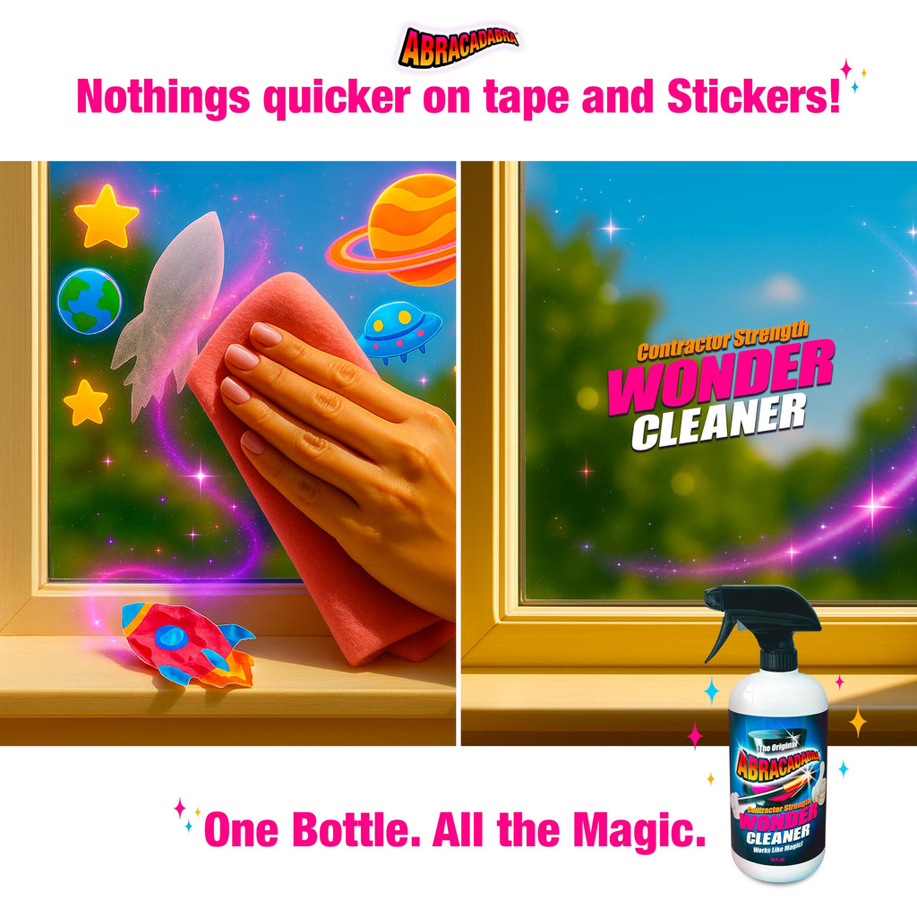 Abracadabra® Contractor Strength Wonder Cleaner - As Seen on TV - 16 fl oz - Gunk & Build up Remover - Removes Tar, Adhesives, Gum, Stickers, Sap, Oils & More on Most Surfaces - Better Stronger Faster