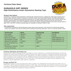 Dura-Gold Green Automotive Masking Tape 3/4, 1-1/2, 2 Inch (0.7", 1.41", 1.88" x 55 Yards), 1 Roll Each - High-Performance, Heat Resistant - Auto Refinish Painting Car Detailing Autobody Painters Tape