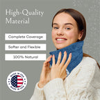 SacksyThyme Microwave Heating Pad for Back, Neck, Menstrual Cramps, Shoulders, Leg Pain Relief - Hot Moist Microwavable Therapy Pack - Blue Unscented Flaxseed Heat Pad Made in USA (Size: 18” x 7”)