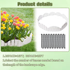 White Garden Edging Border,Garden Lawn Border with Anchoring Spikes,Lawn Edging Border for Lawn,Flower Garden Outdoor Patio Pathway,No Dig Flexible Lawn Edging (30)
