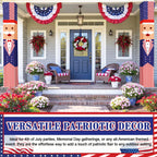 Chumia 2 Pcs 4th of July Decorations Patriotic Uncle Column Wraps 108 x 54" Independence Day Porch Pillar Covers Outdoor for Memorial Veterans Labor Day Stars and Stripes Post Yard Signs