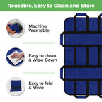 Positioning Bed Pad with 8 Reinforced Padded Handles - Washable Transfer Sheet for Lifting & Repositioning - Quick-Dry Patient Slide Blanket for Caregiver, Bedridden, Elderly - 48" x 40", Blue Ver 2
