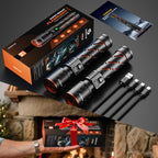 Gosdas Rechargeable Flashlights High Lumens 100000 2 Pack, Super Bright 30W LED, Long Lasting 12H, Single Click 3 Modes, Multifunctional USB C Input Output LCD Power Display, for Camping Hiking Home