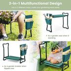 Goplus Garden Kneeler and Seat, Heavy-Duty Garden Bench w/Large Tool Pouch, Widen EVA Foam Kneeling Pad, Portable Gardening Gift for Women Men Seniors, Foldable Garden Stool for Kneeling & Sitting