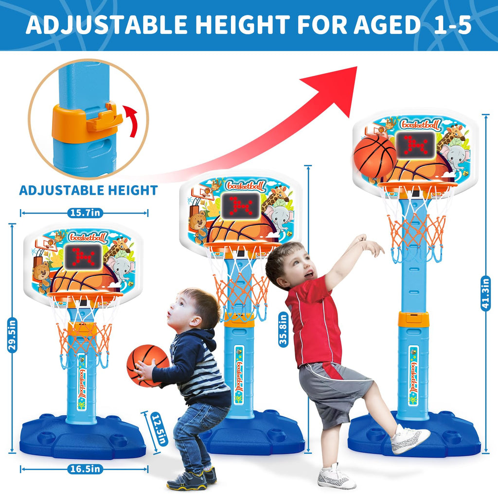 Toddler Basketball Hoop for Ages 2 3 4, Indoor Outdoor Kids Basketball Goal