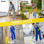 VOUBIEN Commercial Mop Handle Heavy Duty,58" Industrial Mop Stick,Wet Mops Head Replacement Holder for Professional/Industrial Floor Cleaning, Yellow