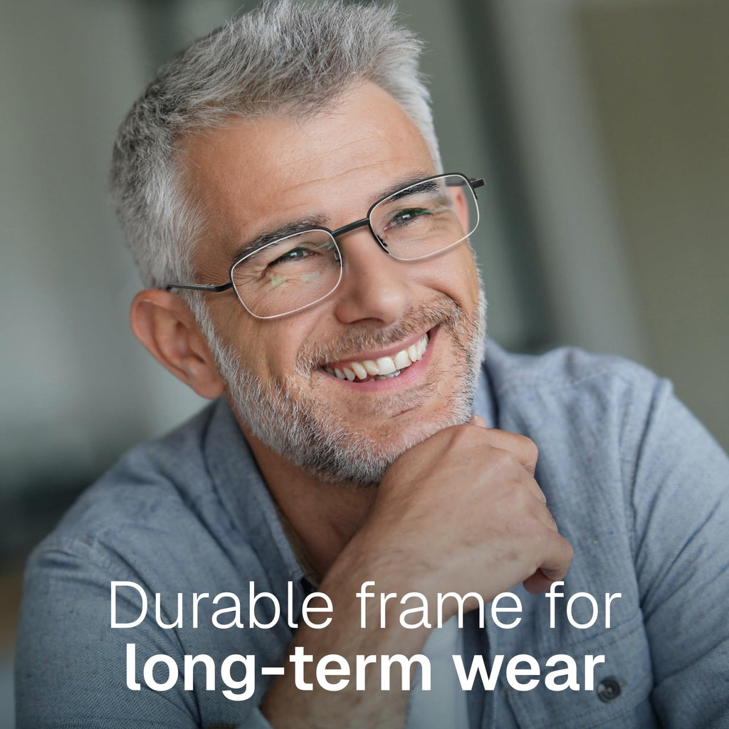 NOVIVON 2.75 Metal Reading Glasses Men - Durable Readers with Blue Light Filtering - Clear Vision
