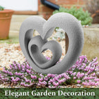 Suzile Nesting Heart Garden Sculpture Resin Outdoor Garden Statues 13.39 x 12.2 x 3.15 Inches Memorial Statues for Grave Cemetery Tombstone Patio Lawn Backyard Yard 4th of July Gift Decoration
