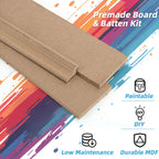 Art3d Premade Board and Batten Paintable Wainscoting Kit, MDF Accent Wall Panel for Kitchen Bedroom Living Room Home Decor Covers 189 x 54 in. Molding Trim Slat with Edge Strip