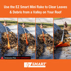 EZ Smart Mini Rake Head – Gutter Rake Tool for Removing Leaves & Debris from Roofs, Gutters & Hard-to-Reach Areas – Fits Standard Acme Thread & Recommended EZ Smart Pole (Not Included)