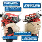 Halberd Premium Bit Holder for Gen 2 and Gen 3 Tools, Securely Screws to Belt Clip Mount, Premium Strength Magnets, for Milwaukee M12 Gen 2 and Gen 3 Tools Only (2 Pack, Premium)