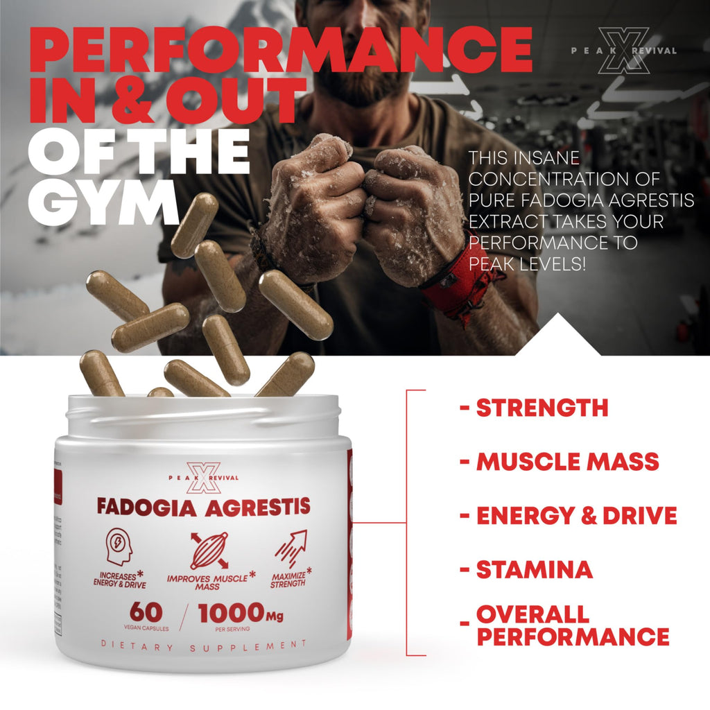 Testosterone Booster for Men with Fadogia Agrestis 1000mg Per Serving - Improve Natural Testosterone production, Increase Energy and Muscle Growth - Workout Supplement USA Made (60 Capsules)