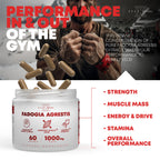 Testosterone Booster for Men with Fadogia Agrestis 1000mg Per Serving - Improve Natural Testosterone production, Increase Energy and Muscle Growth - Workout Supplement USA Made (60 Capsules)