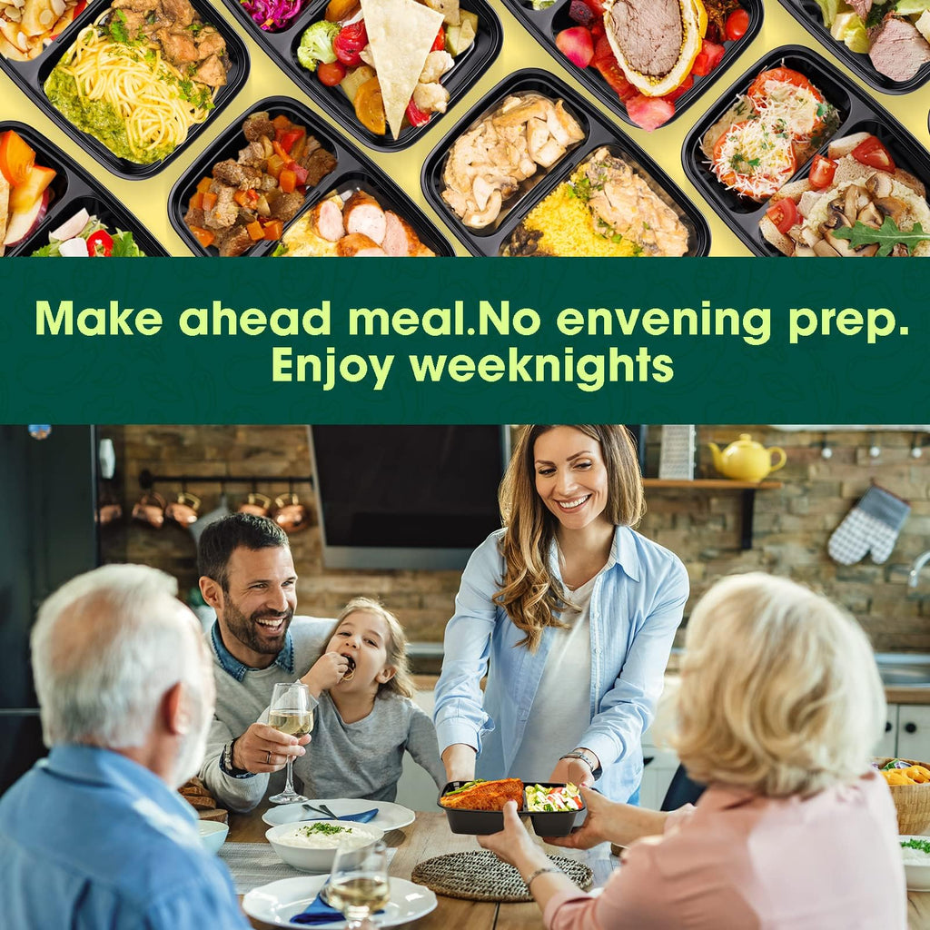 Glotoch Express Meal Prep Containers Reusable 34 OZ 20 PC Disposable Food Container with Lids Storage Plastic Togo Containers Take Away Lunch Container BPA Free, Freezer Safe, Microwave 1 Compartment