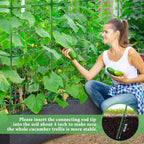 66x65x18 Inch Cucumber Trellis for Raised Bed - with 61 Gallon Grow Bags, Garden Trellis for Climbing Plants Outdoor with Climbing Net and Plant Support for Cucumber, Tomato, Vegetable, Grape, Vine