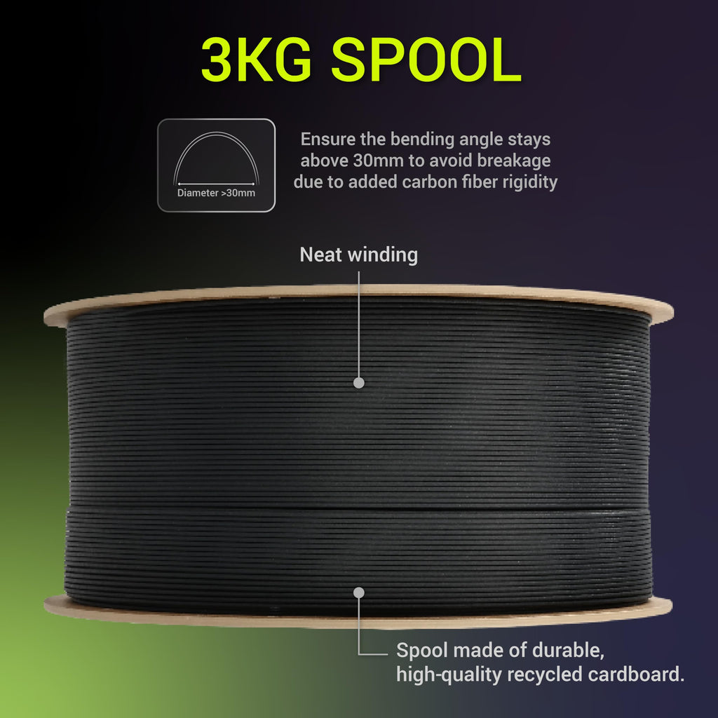 Polymaker Fiberon PET-GF15 Glass Fiber PET Filament 1.75mm, Black, 3kg
