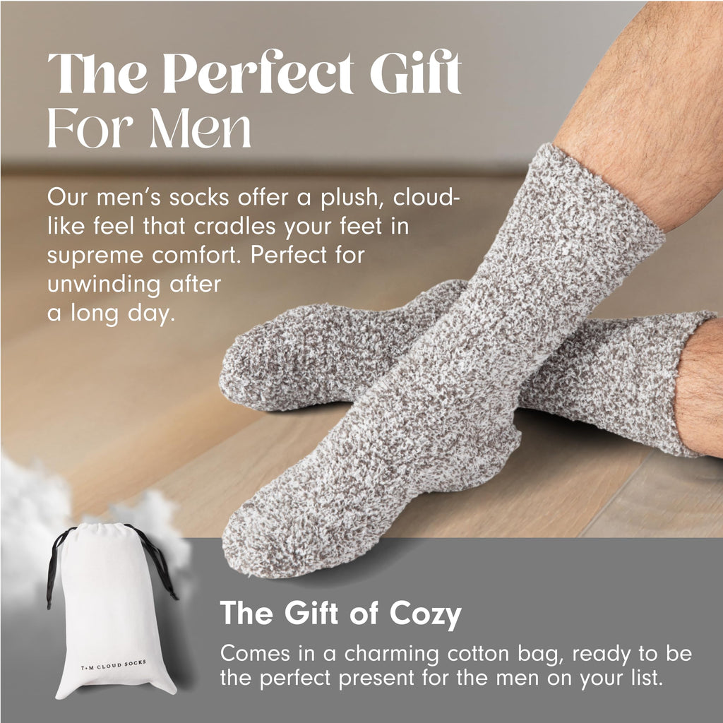 Unboxme Gifts Premium Mens Fuzzy Cloud Socks - Cozy Slippers Socks for Men