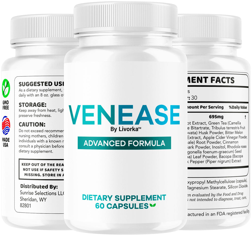 (2 Pack) Venease Capsules - Official Venease Pills Premium Supplement Support Advanced Formula All Natural for Vein Wellness & Health Multivitamin Pure Formula Reviews, 120 Capsules for 2 Months