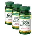 Nature’s Bounty Gentle Iron 28 mg Capsules with Vitamin C,Folic Acid,Vitamin B-12 Iron Supplement,Non-GMO,Gluten-Free,90 Count (Pack of 3)