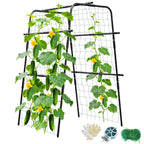 Cucumber Trellis for Raised Bed and Garden, 47" H x 31" W U-Shaped Metal Garden Trellis for Climbing Plants with Nylon Netting, Vegetable Support Frame