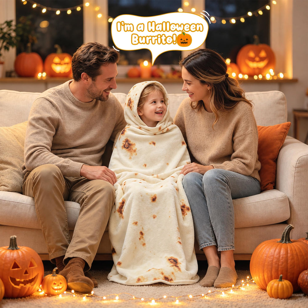 LetsFunny Burrito Tortilla Throw Blanket, Funny Realistic Food Blanket,47in