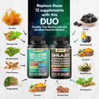 Shilajit & Sea Moss Bundle, Black Seed Oil & Ashwagandha, Vitality, 2 Pack