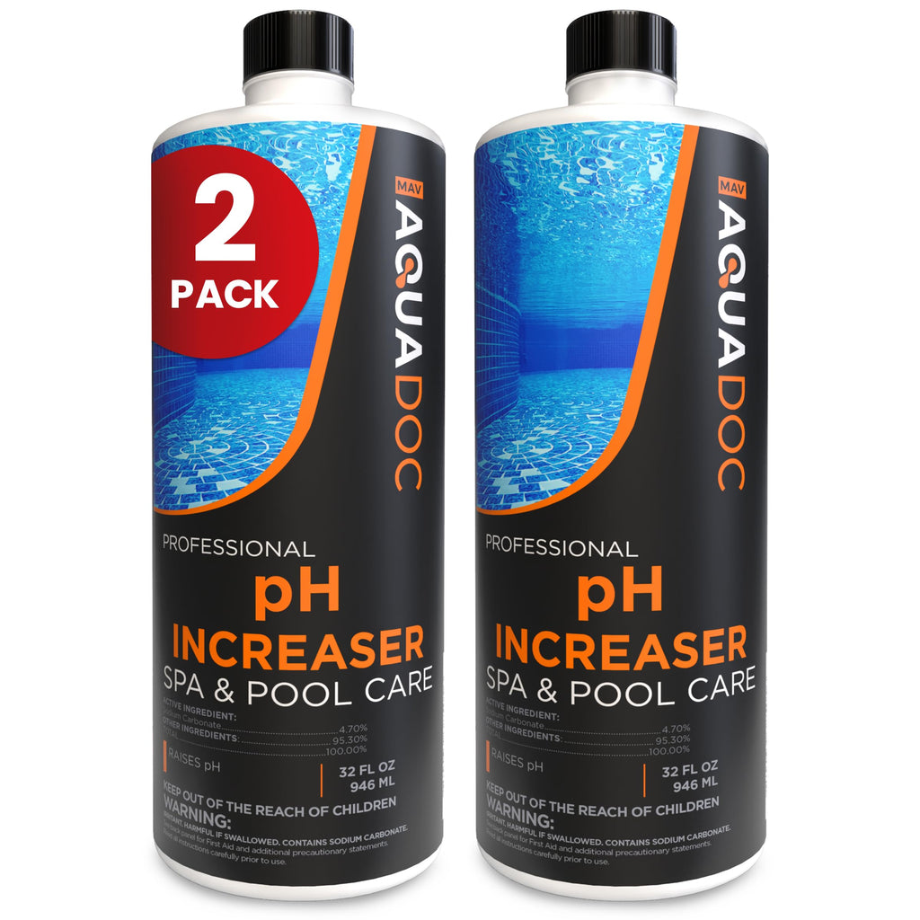 AquaDoc Spa pH Increaser for Hot Tub - 32oz (2 Pack) - Sodium Carbonate Spa pH Up for Water Balance - Made in USA