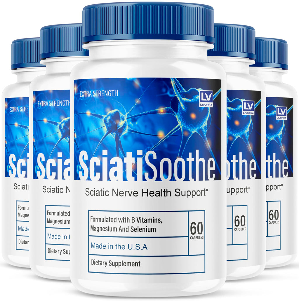 LIVORKA (5 Pack Sciatisoothe - Sciatisoothe Vitamins, Sciatisooth, Sciati Soothe Supplement, Sciati Soothe Capsules, Sciatic Sooth, 300 Capsules for 5 Months