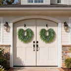 22" Artificial Eucalyptus & Saw Grass Wreath for Front Door Decor