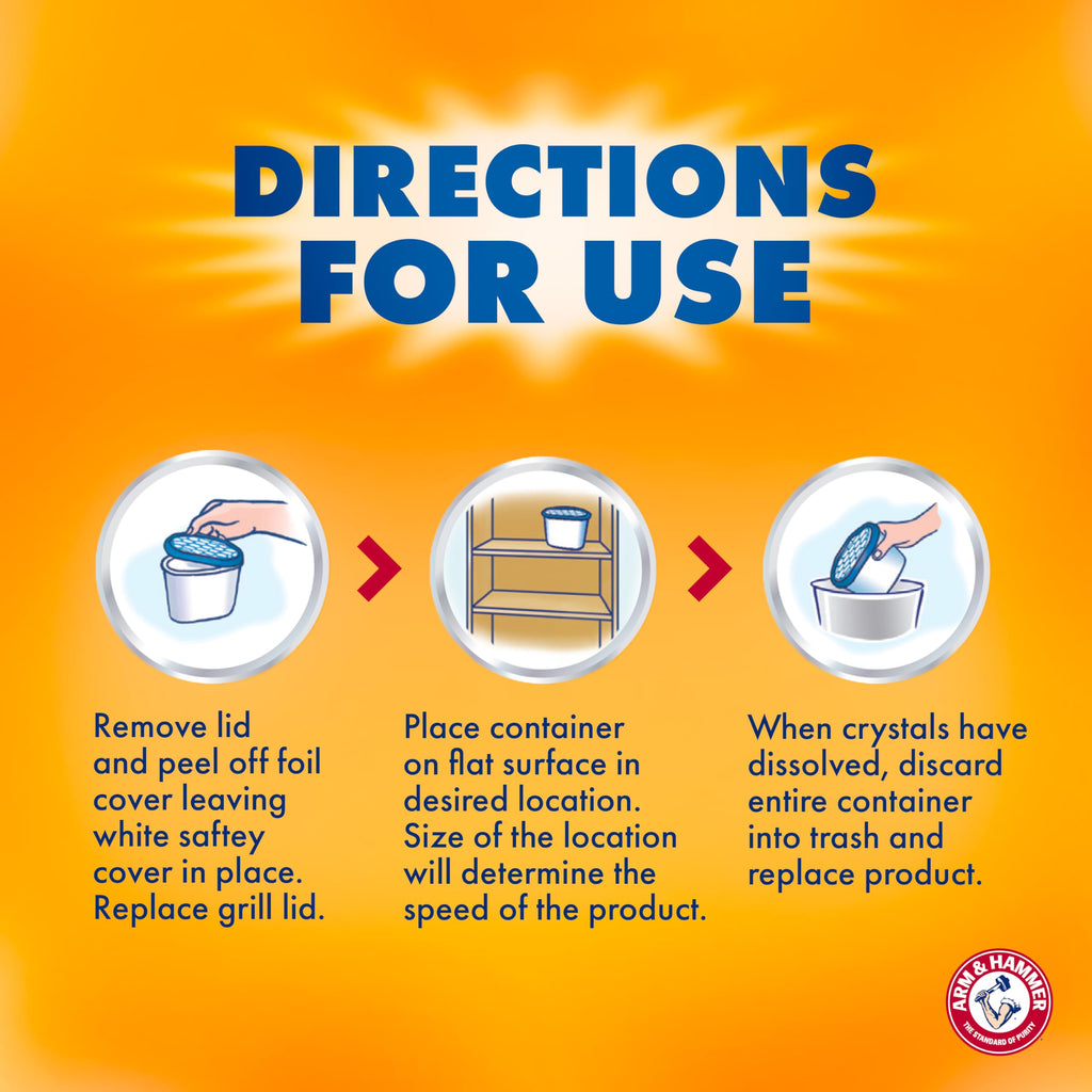 Arm & Hammer Essentials Disposable Moisture Absorber and Odor Eliminator Tub, Fragrance Free, 1 lb., Attracts and Traps Excess Moisture, Ideal Closet Dehumidifier (Pack of 3)