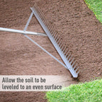 Byhagern Landscape Rake 36'', Aluminum Rakes with Lightweight 69'' Handle, Landscaping Rake Tool for Lawn Care, Beach