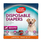 Simple Solution Female Dog Diapers, Disposable Dog Diapers, L/XL, 30 Count