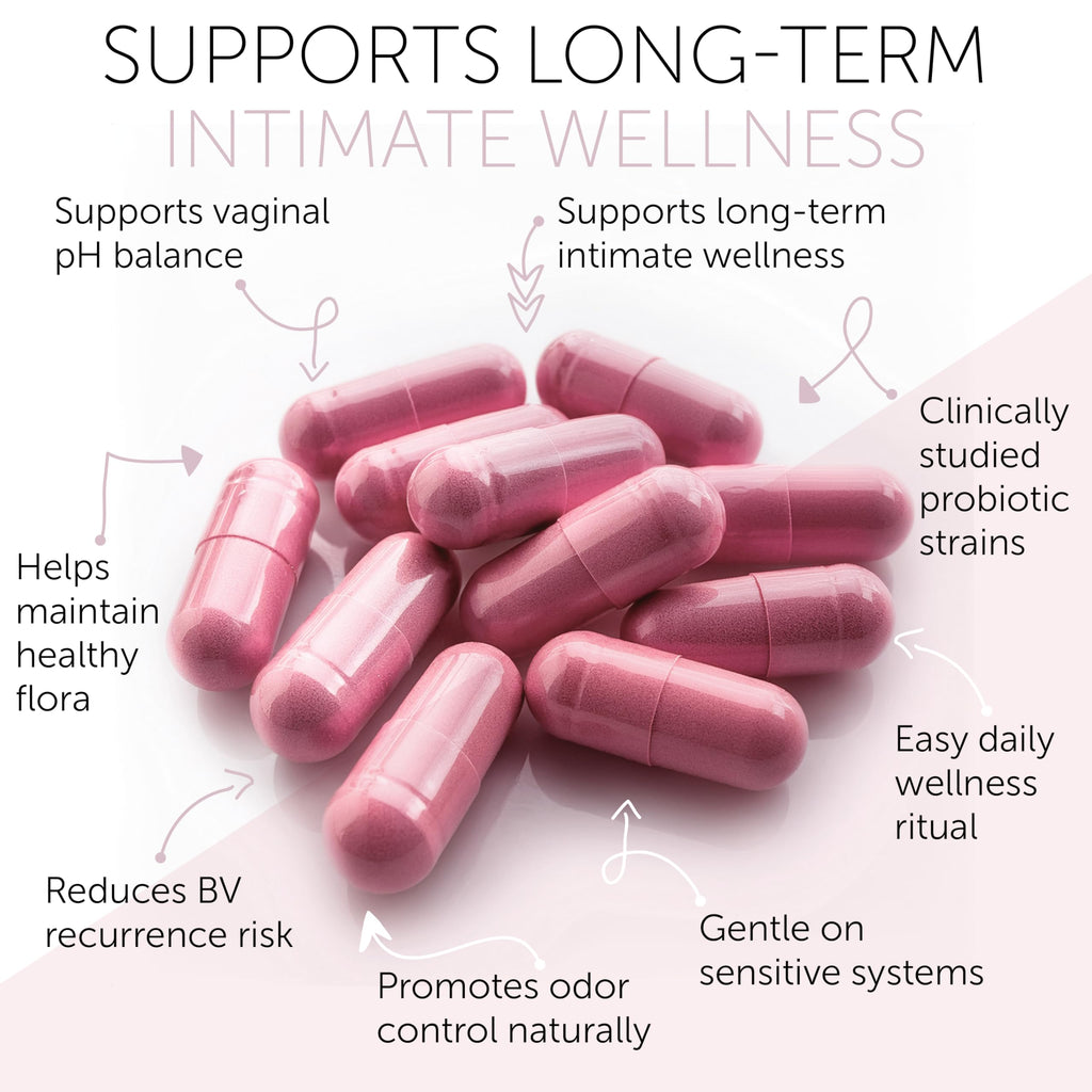 Bacterial Vaginosis Symptoms Relief for Women | Natural Homeopathic Supplement for Odor, Itching, Discharge, BV, and Vaginal Microbiota Imbalance | 60 Capsules for pH Balance and Daily Support