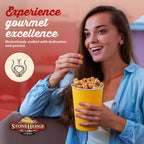 Stonehedge Farms Caramel Flavored Popcorn | 32 oz Tub (Pack of 2) | Perfect for Holidays and Christmas | Reclosable Barrels | Bulk Gourmet Popped Carmel Pop Corn