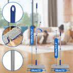 Enspoway 2-Sided Microfiber Dust Mop: Dry Flat Wall Mop for Hardwood Floors with 3 Reusable Pads Reversible Head for Apartment Kitchen Tile Laminate Pet Hair Cleaning