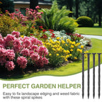 100Pack Plastic Landscape Edging Spikes, 8 Inch Spiral Landscape Anchoring Spikes，Landscape Spikes for Garden Lawn Yard, Paver Edging, Weed Barrier, Artificial Turf & More