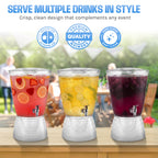 Drink Dispensers for Parties (2.5 Gallon) Large Plastic Water Dispenser for Counter Tops, No Mess, Easy to Assemble & Wash, Up to 40 Drinks, For Drinks, Juice, Punch & Water (2 Pack)