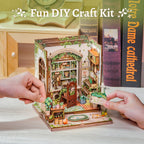 CUTEBEE Book Nook Kit - DIY Miniature House Dollhouse Kit for Adults and Teens, Booknook Tiny House Bookshelf 3D Wooden Puzzle, Gifts for Family (Green Life Bookshop)