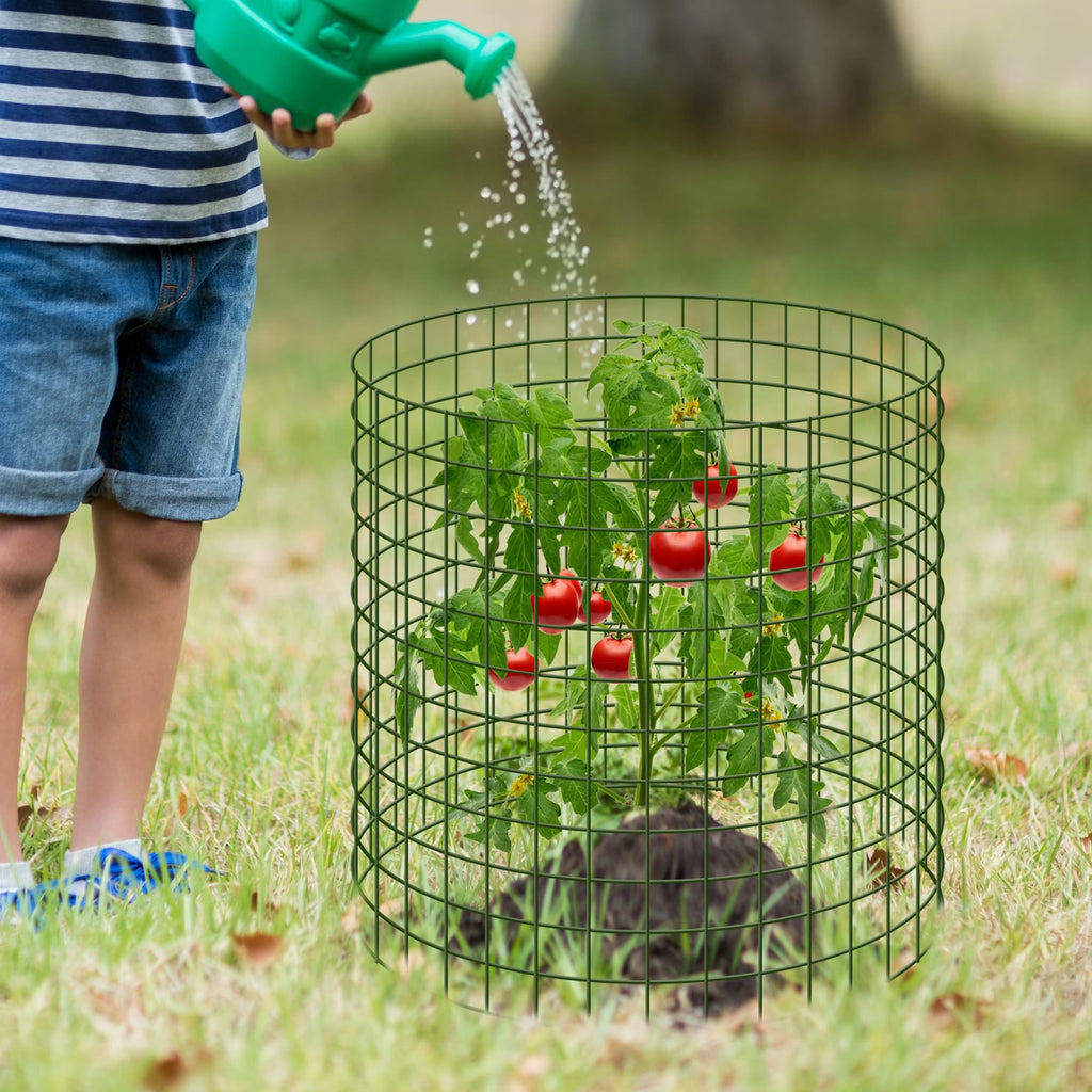 Warmfarm DIY Metal Plant Protectors from Deer, Garden Fencing Animal Barrier Size 11.8 * 15.7 inches, Mesh Plant Cage Chicken Wire Cloche for Plants with Stakes and Nylon Cables