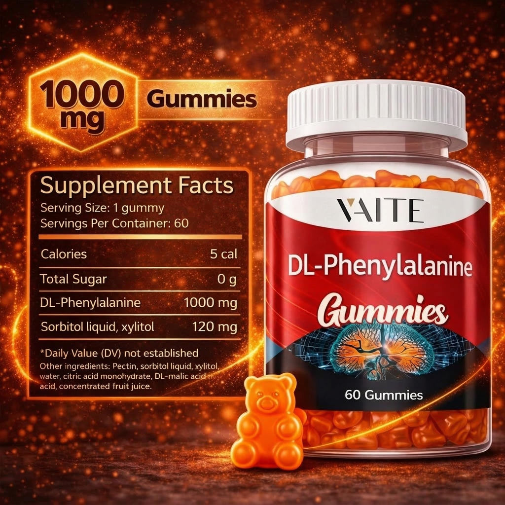 DLPA: DL-Phenylalanine 1000mg – Advanced Form of Phenylalanine for Amino Acid Support – 60 Gummies – Non-GMO, Gluten-Free, Easy-to-Take Formula for Daily Use and Consistent Wellness Support