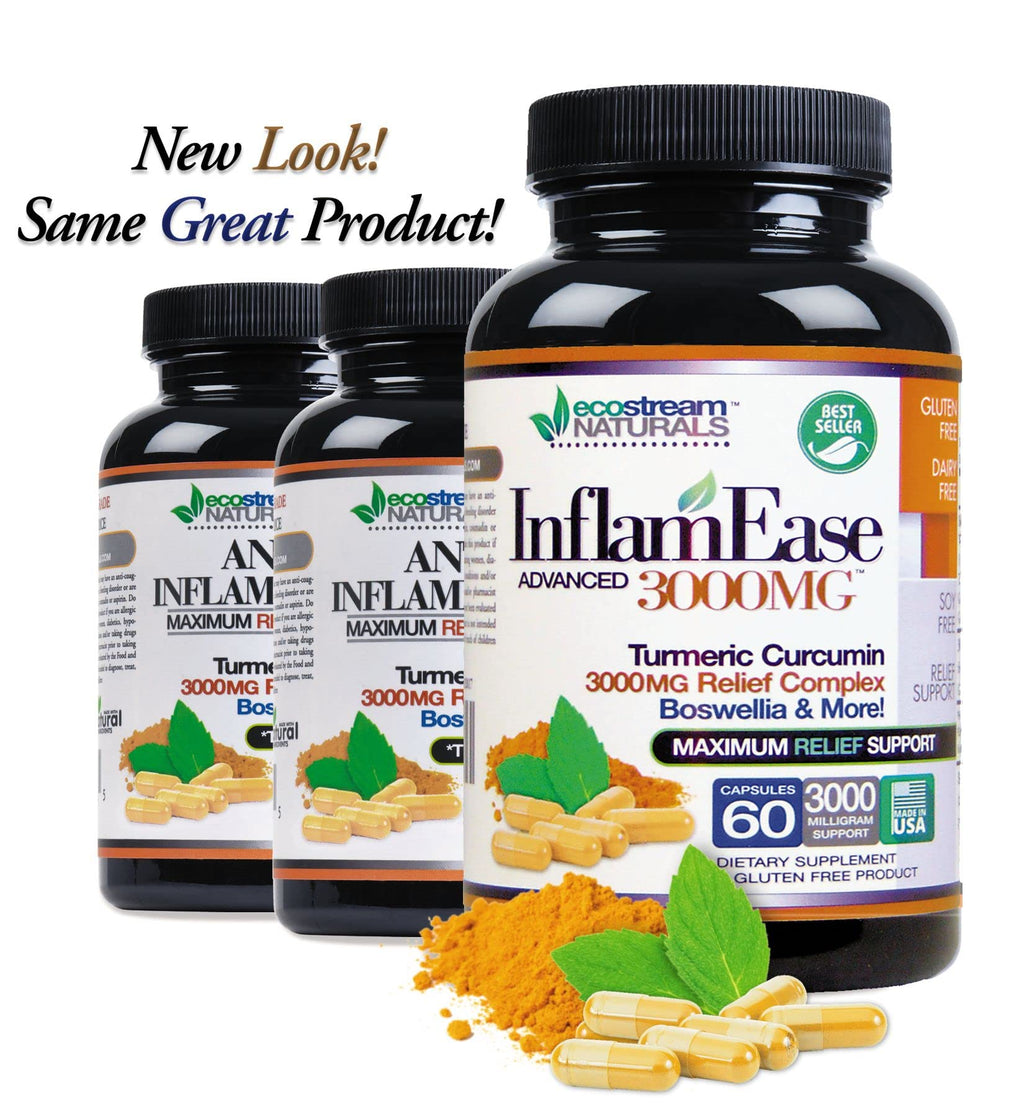 The Original InflamEase Day or Night Use, 3000 MG Triple Strength, 60 Caps