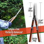SUIZAN Hedge Shears 22.6" - Japanese Garden Clippers for Precise Trimming