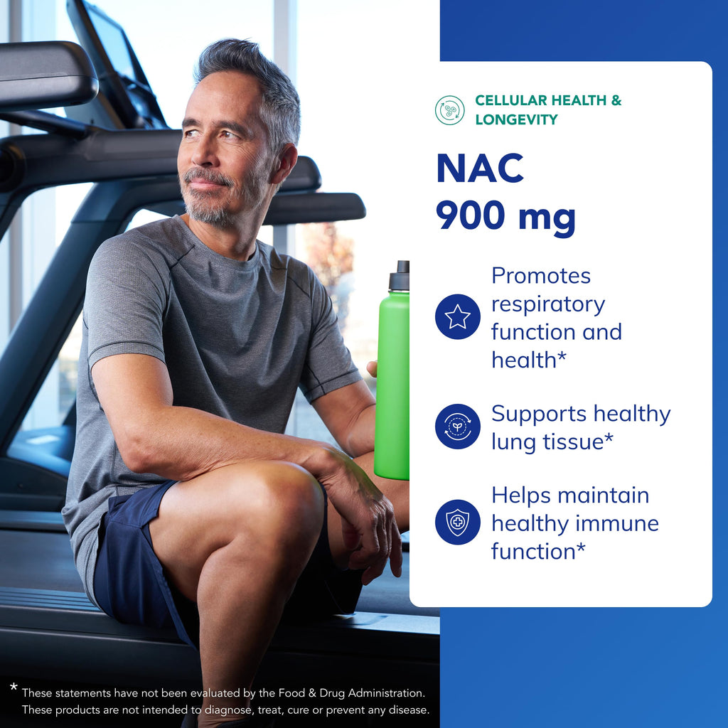 Pure Encapsulations NAC 900 mg - N-Acetyl Cysteine Amino Acid Supplement for Lung & Immune Support, Liver & Antioxidants* - 120 Capsules