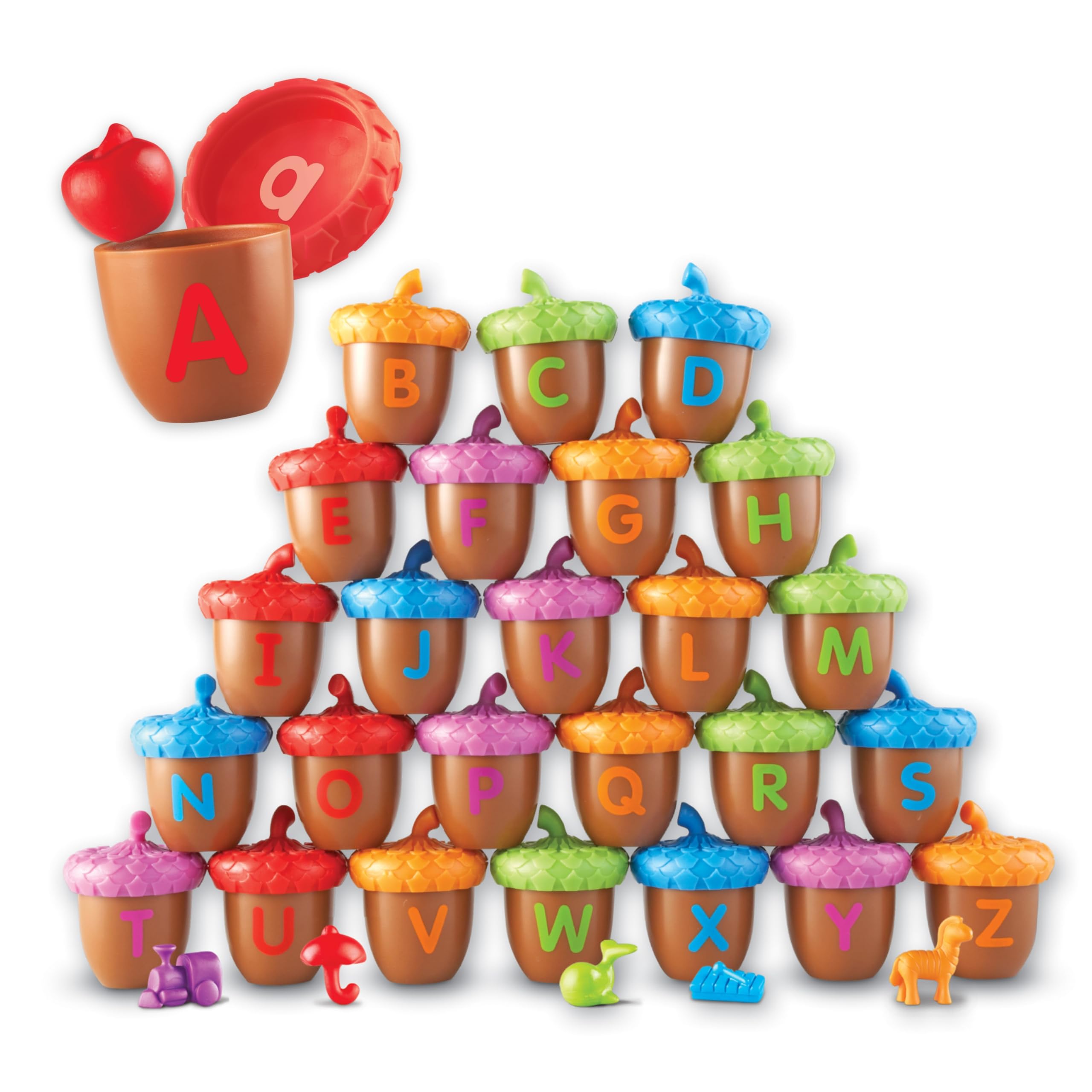 Learning Resources Alphabet Acorns Activity Set, Develops Letter Recognition, Educational Toys for Toddlers, Homeschool, Visual & Tactile Learning Toy, 78 Pieces, Ages 3+