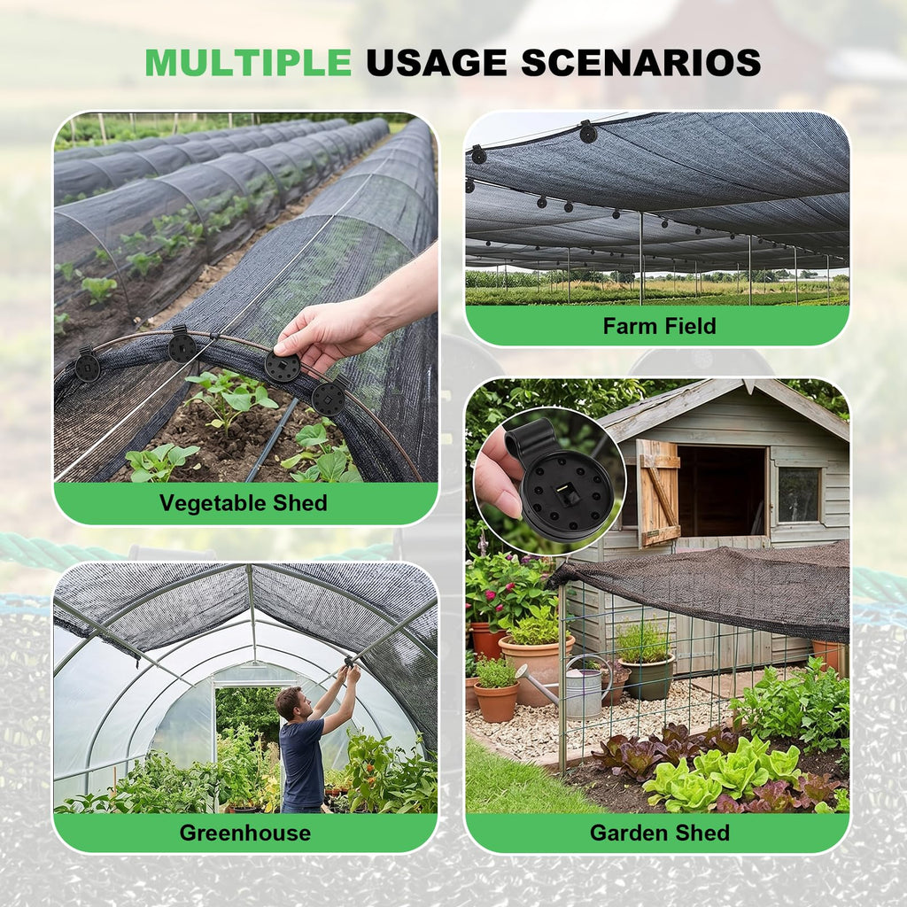 Shade Cloth Clips,2026 New Heavy Duty Round Plastic Lock Grip,Upgrade Windproof Fix Clamps,for Gardening,Greenhouse,Sun Shade Net,Anti Bird Netting Awning Tarp (50Pcs)