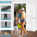 YRH Fiberglass Magnetic Screen Door,Heavy Duty Enhanced Fiberglass Mesh, Self-Sealing Closure with Stay Open Buckles (Fit for Door Size:34x82 Inch,Screen Itself Size:36x84 Inch,Black)