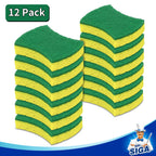 MR.SIGA Multi-Use Cellulose Scrub Sponge, Dual-Sided Dishwashing Sponge for Kitchen, 12 Pack