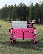 Gonex 38" L Collapsible Wagon Cart Foldable, 220L Folding Utility Cart Pink